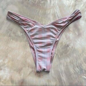 Hollister Pink Plaid Bikini Bottoms